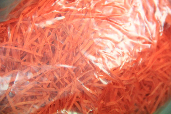 Dekorační dřevitá vlna - oranžová, 100 g