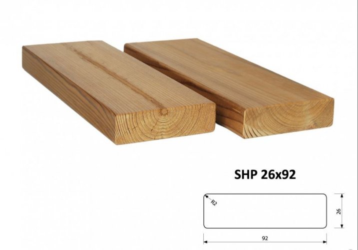 Hoblovaný hranol SHP 26 x 92 mm - THERMOWOOD - Délka: 4200 mm