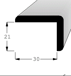 Rohová lišta č.347 - 30 mm x 21 mm x 2,40 m, nastavovaná BO/SM, R3021
