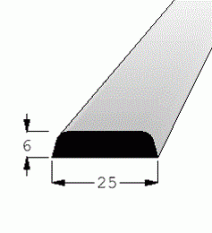 Profilová lišta č.054 - 25 mm x 6 mm, vnitřní, smrková, ŠP2506