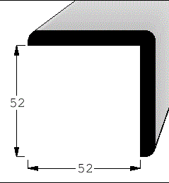 Rohová lišta č.353 - 52 mm x 52 mm x 2,40 m, nastavovaný BO/SM, R5252
