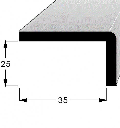 Rohová lišta č.208 - 25 mm x 35 mm, 1 oblá hrana " L", smrková,  ŠL3525D