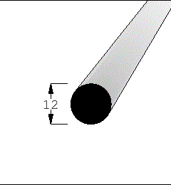 Kruhová lišta č.417 - ∅ 12 mm x 0,9 m  buk, KR12