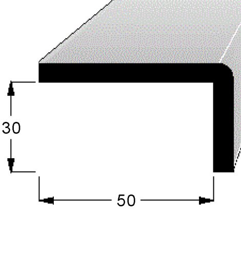 Rohová lišta č.240 - 30 mm x 50 mm, 1 oblá hrana " L", smrková, ŠL3050D
