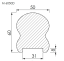 Dřevěné madlo 60 x 50 mm - 6050D buk - Délka madla: 2,5m