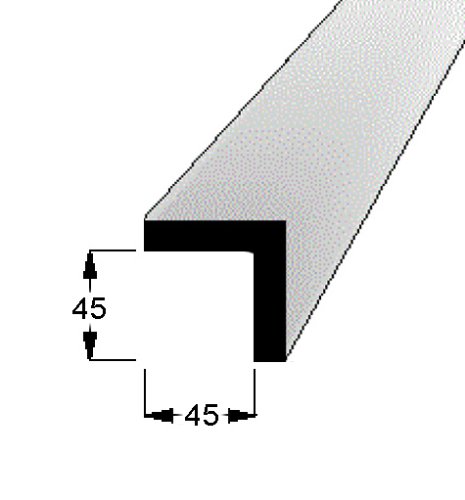 Rohová lišta č.269 - 45 mm x 45 mm, 3 ostré hrany " L", smrková, ŠL4545A