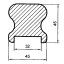 Dřevěné madlo 45 x 45 mm - MS4545 smrk cinkovaný - Délka madla: 2,5m