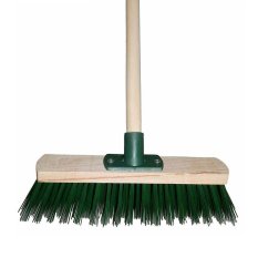 Zahradní koště 30 cm - s UH násadou, zelené